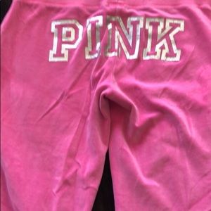 PINK velour sweatpants